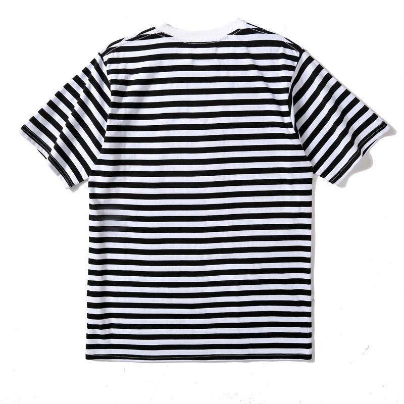Bathing Ape T-Shirt Striped Ape Head Letter Print Short-Sleeve T-shirt