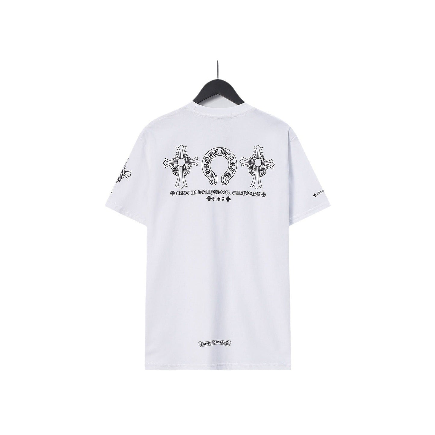 Chrome Heart T Shirts Chrome Hearts Cross Sanskrit Print Short Sleeve Crew Neck T-Shirt