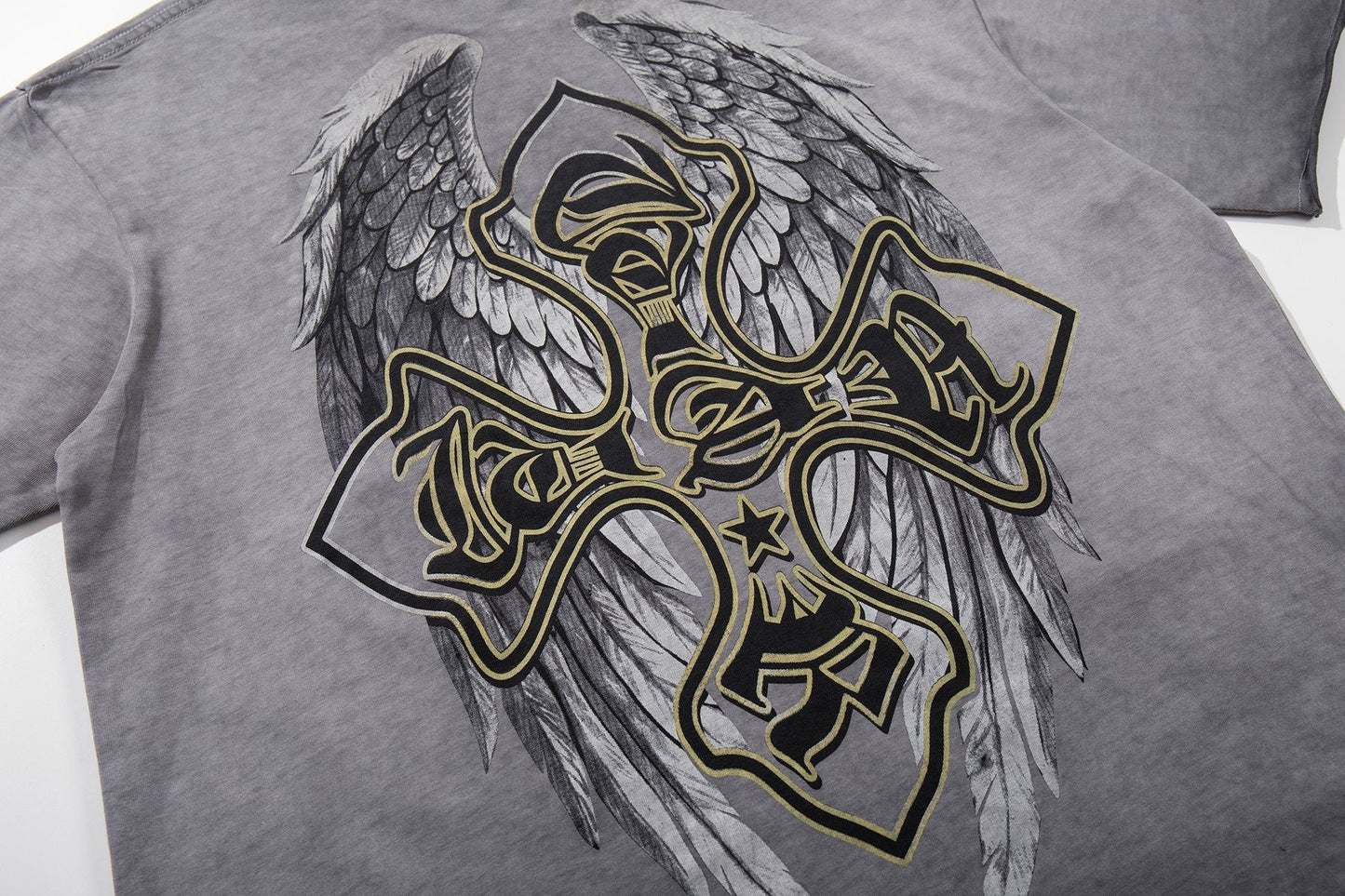 MAJESTIK Winged Cross Graphic T-Shirt ¡ª detail