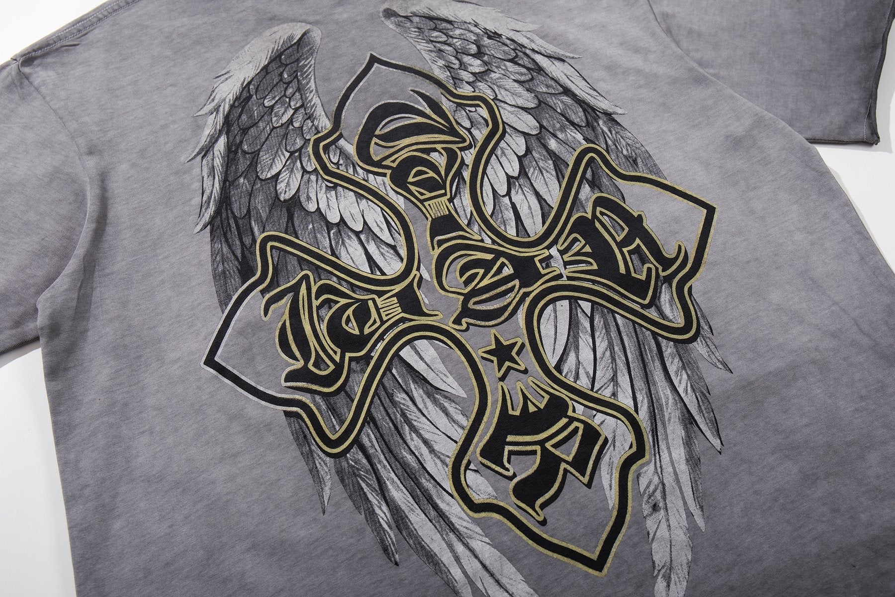 MAJESTIK Winged Cross Graphic T-Shirt ¡ª detail