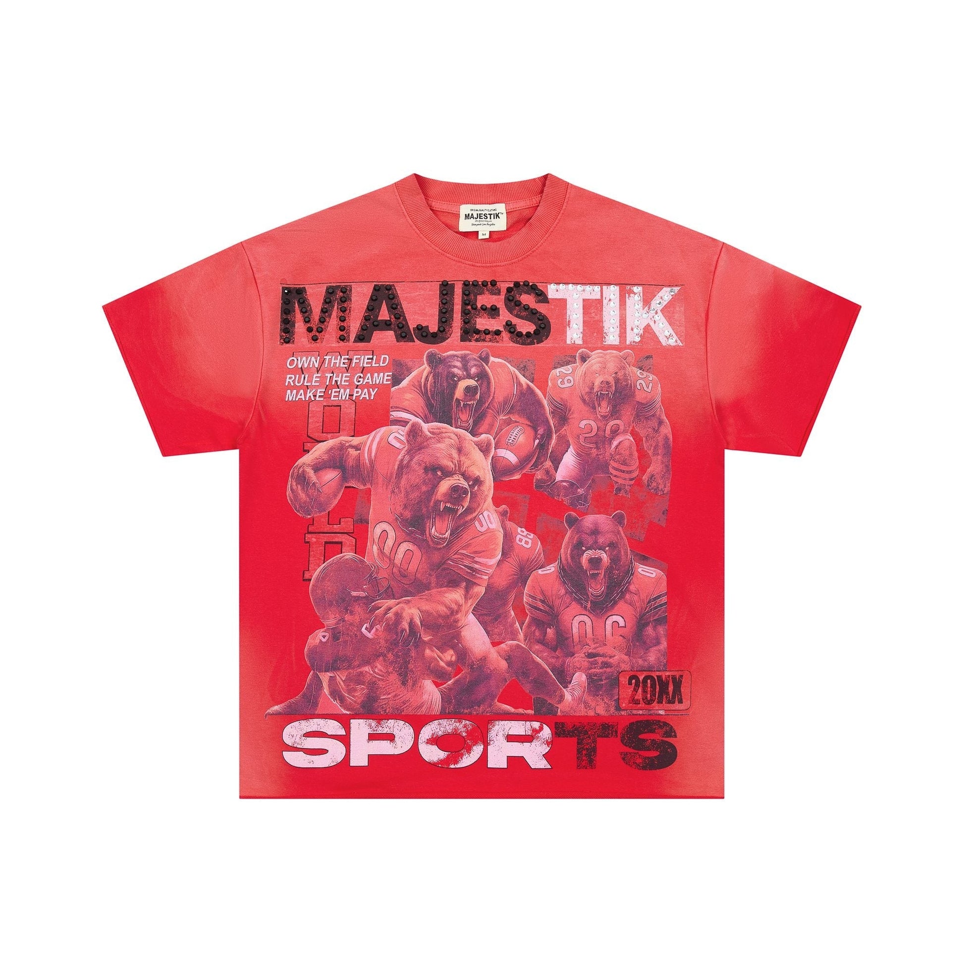 MAJESTIK Red Bear Football Graphic T-Shirt ¡ª hero