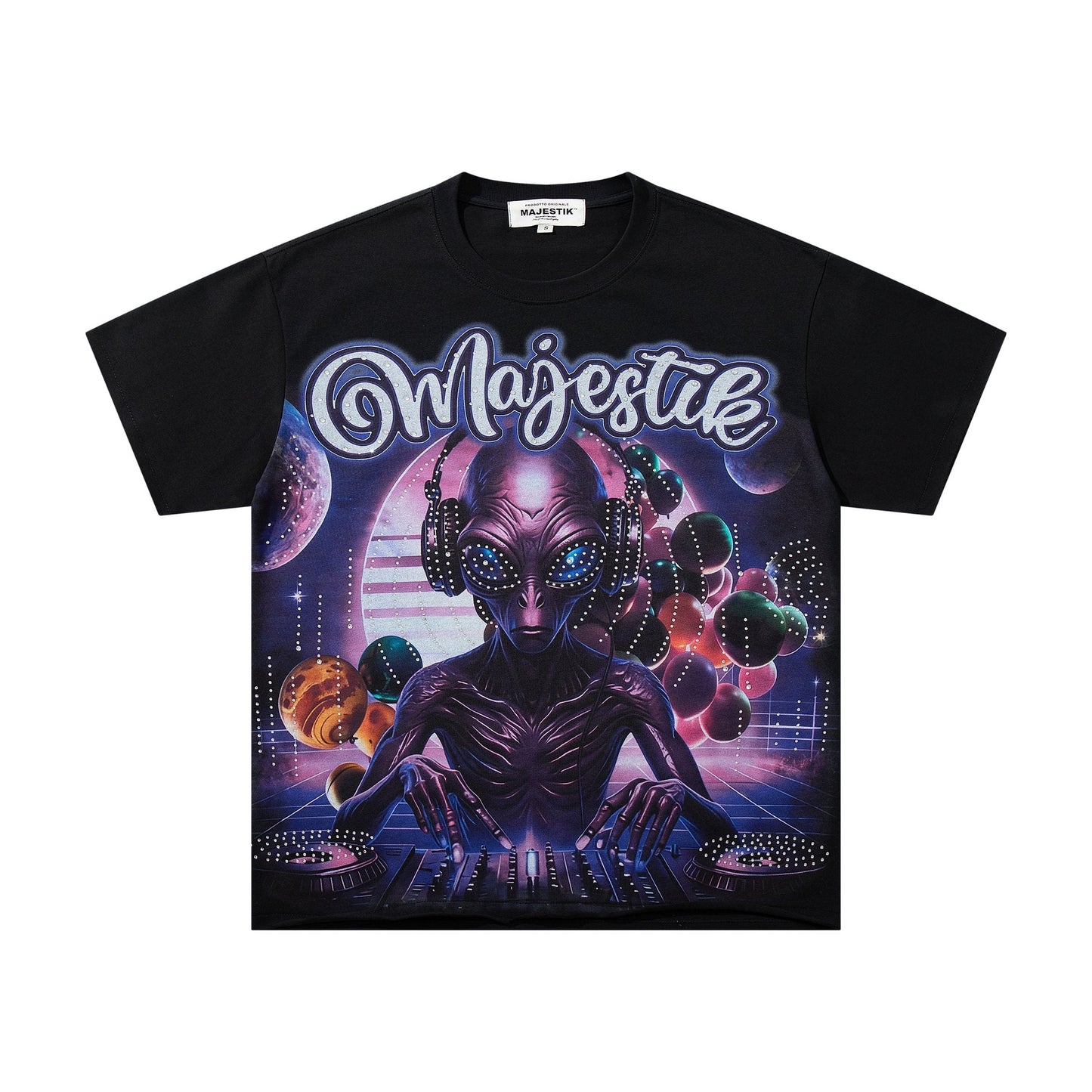 MAJESTIK Alien Rhinestone Graphic T-Shirt ¡ª hero