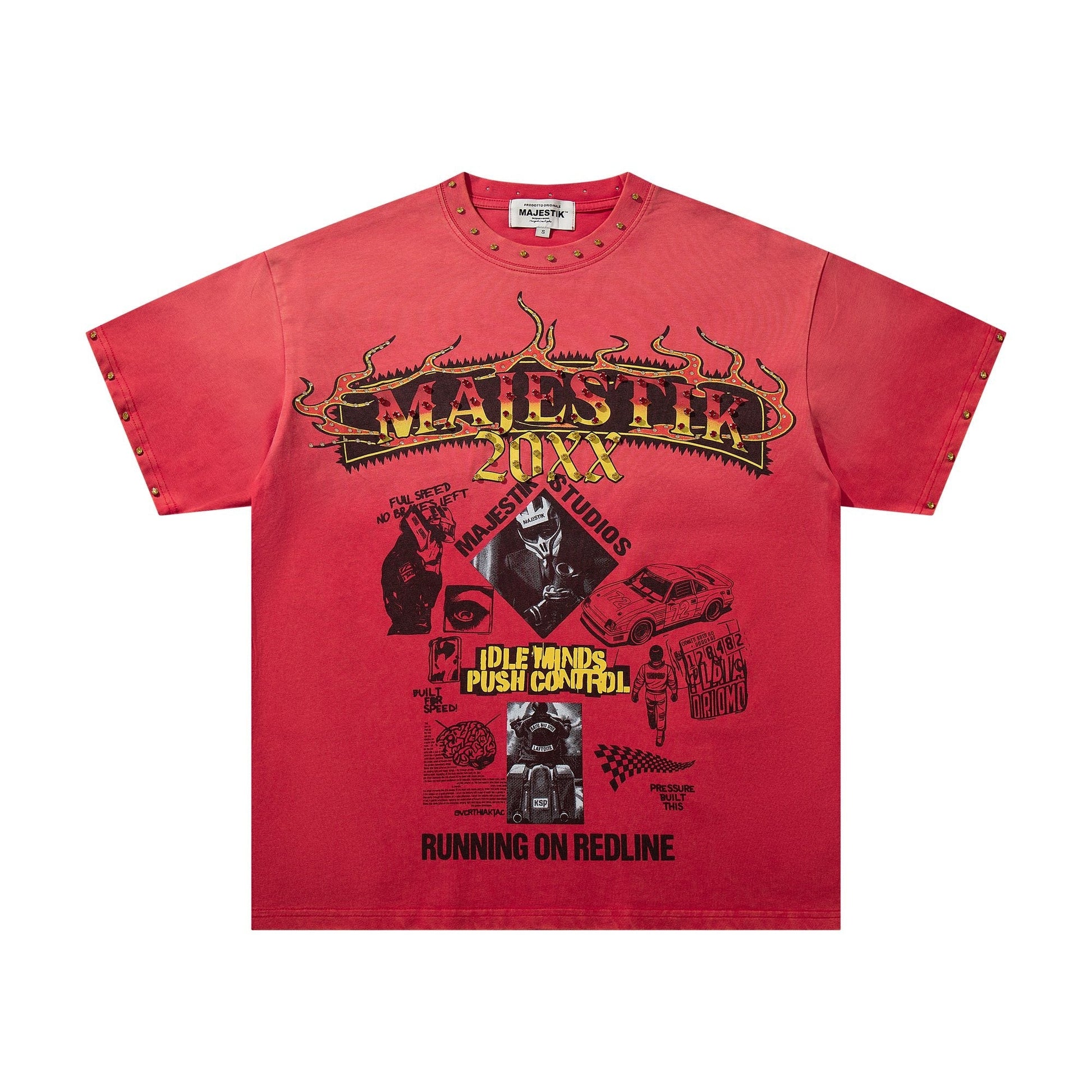 MAJESTIK Washed Red Graphic Short-Sleeve T-Shirt ¡ª hero