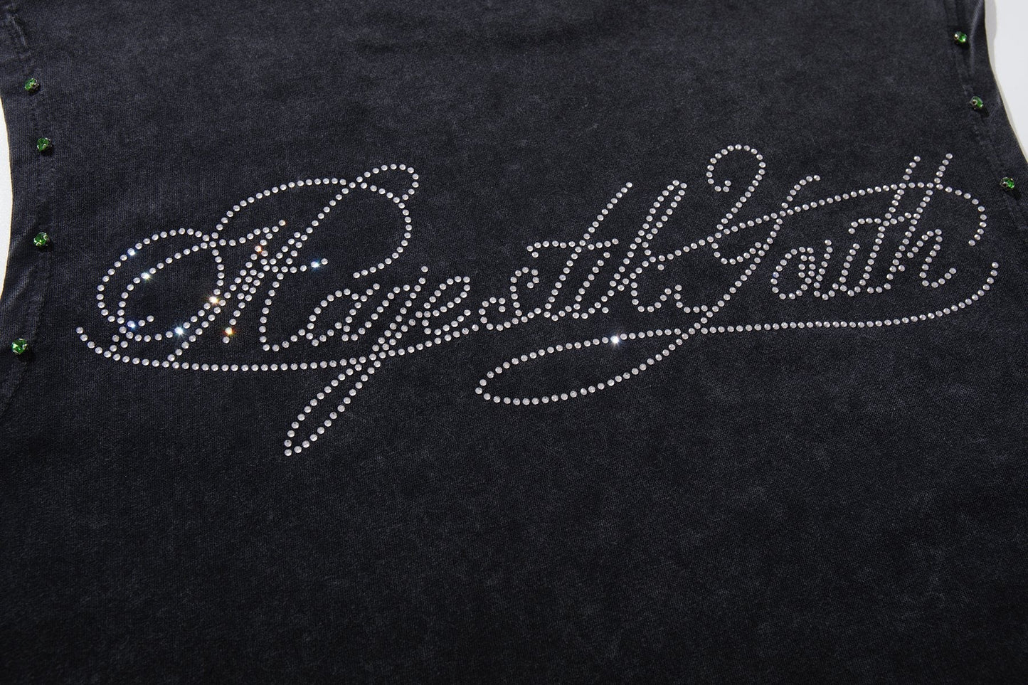 MAJESTIK Rhinestone Graphic Sleeveless T-Shirt ¡ª detail