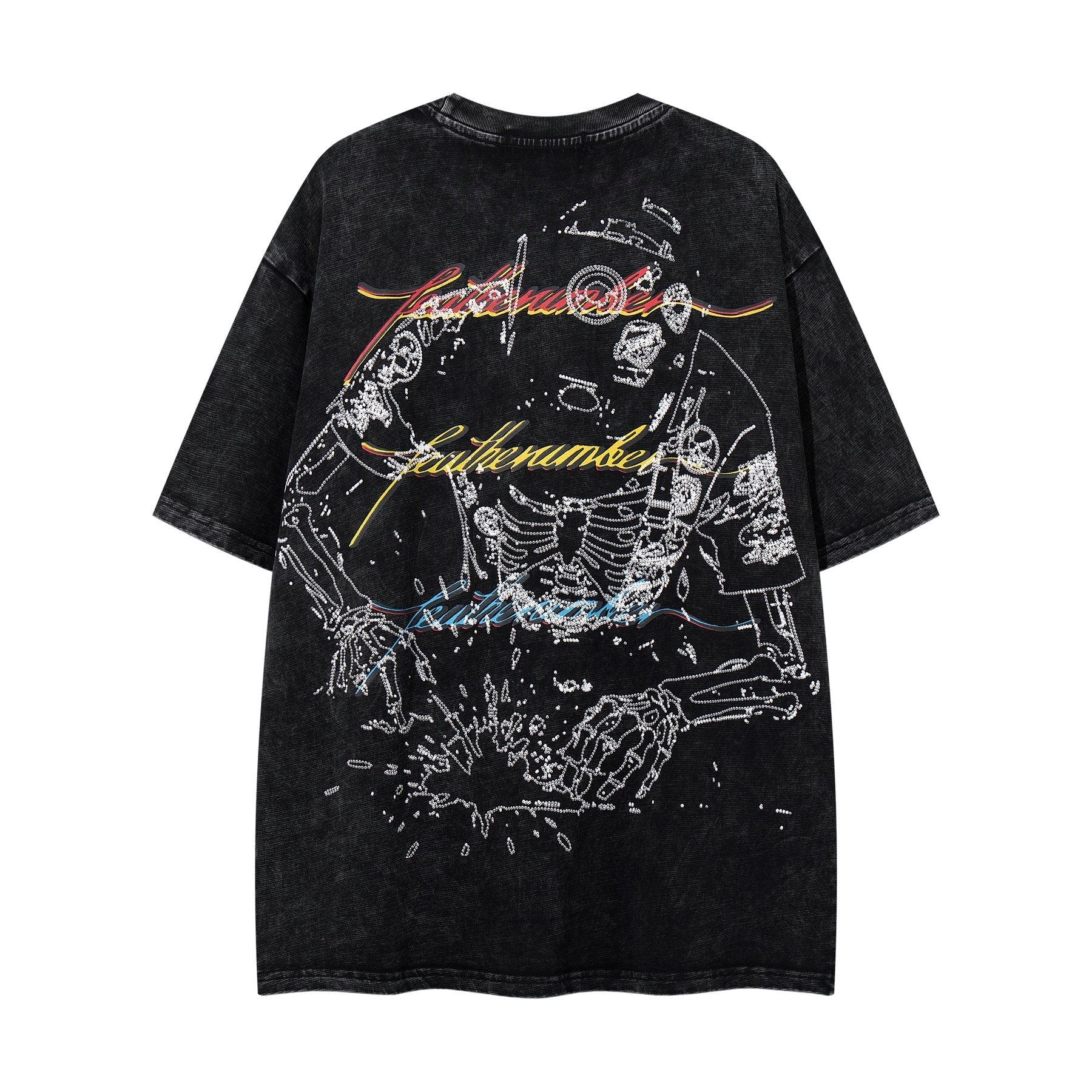 MAJESTIK Robot & Skeleton Graphic T-Shirt ¡ª back